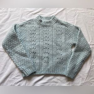 Garage Light Blue Cropped Sweater